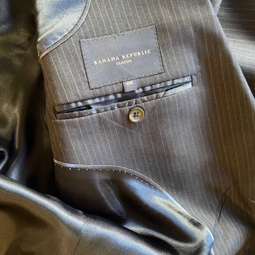 Men's Pinstripe Blazer navy blie - Picture 6 of 11